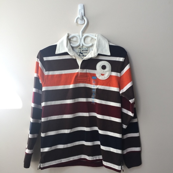 NWT Boy's Striped Rugby Shirt Size 10-12 - Picture 1 of 2